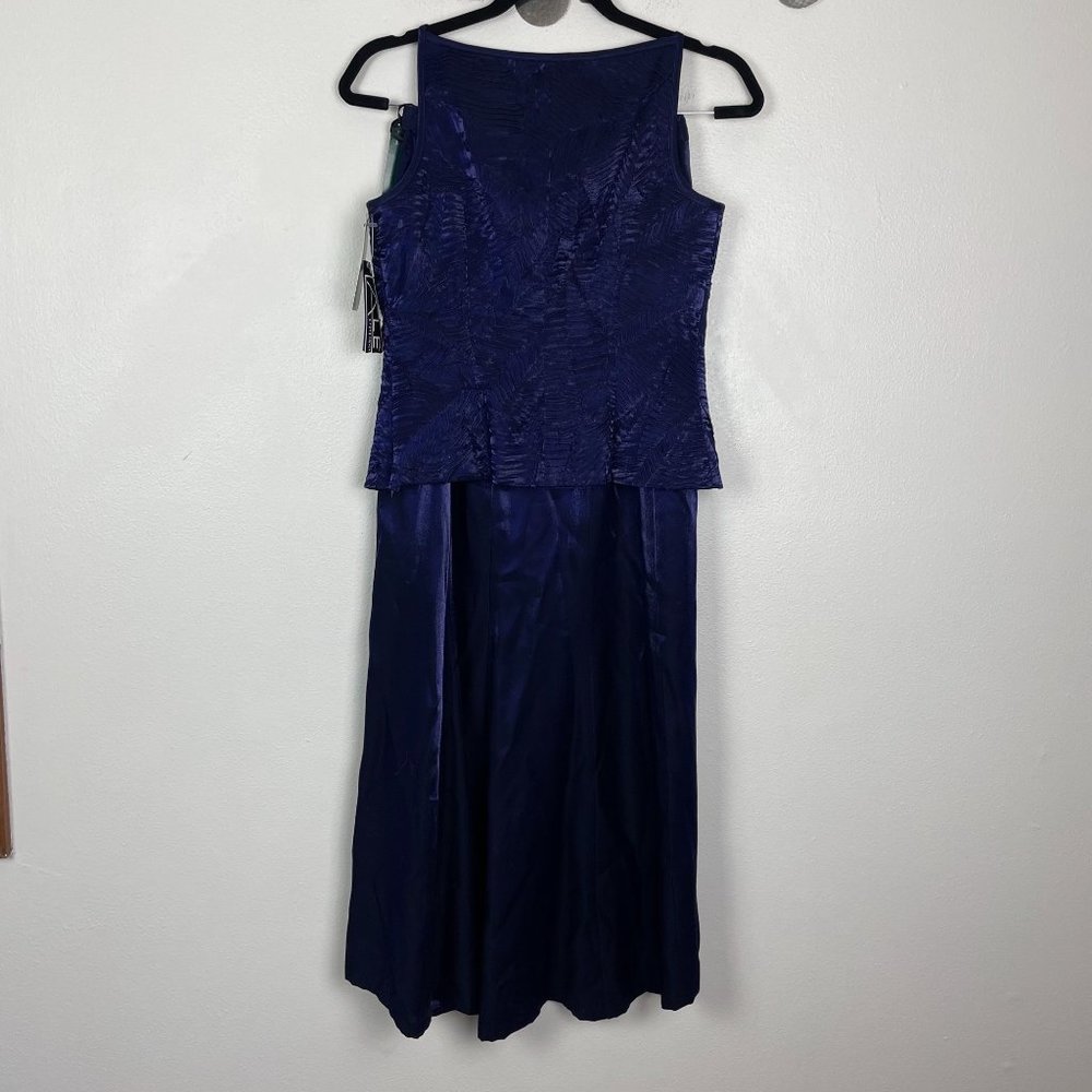 NWT Alex Evenings Woman's Sz 4 Petite 2 Piece Blue Purple Set Maxi Skirt Set - Picture 9 of 9